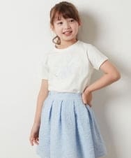 KJKHT23024 a.v.v KIDS(アー・ヴェ・ヴェ) [140-150]ビッグロゴ刺繍Tシャツ ライトブルー