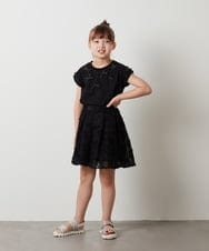 KJKHT24024 a.v.v KIDS(アー・ヴェ・ヴェ) [140-150]プチリボン半袖Ｔシャツ ブラック