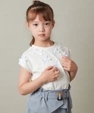 KJKHT24024 a.v.v KIDS(アー・ヴェ・ヴェ) [140-150]プチリボン半袖Ｔシャツ ブラック