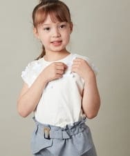 KJKHT24024 a.v.v KIDS(アー・ヴェ・ヴェ) [140-150]プチリボン半袖Ｔシャツ ブラック