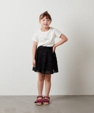 KJKHT26024 a.v.v KIDS(アー・ヴェ・ヴェ) [140-150]ラインストーンロゴオフショルＴシャツ ミント