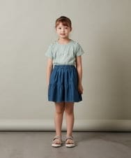 KJKHT26024 a.v.v KIDS(アー・ヴェ・ヴェ) [140-150]ラインストーンロゴオフショルＴシャツ ミント