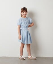 KJKHU20034 a.v.v KIDS(アー・ヴェ・ヴェ) [160]【セットアップ対応】パフスリーブ異素材Ｔシャツ ブラック