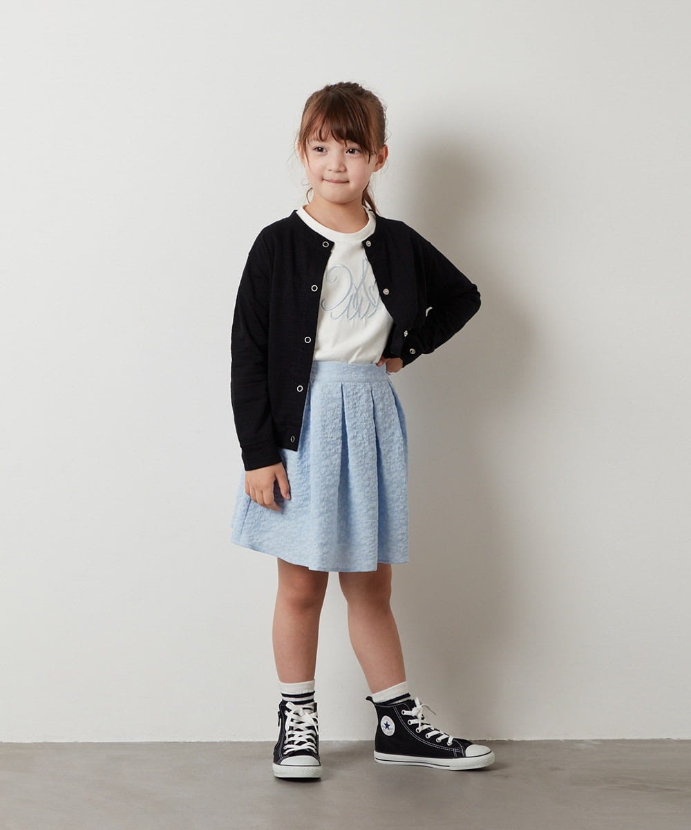 KJKHU23029 a.v.v KIDS(アー・ヴェ・ヴェ) [160]ビッグロゴ刺繍Tシャツ ボーダー