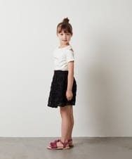 KJKHU26029 a.v.v KIDS(アー・ヴェ・ヴェ) [160]ラインストーンロゴオフショルＴシャツ ブラック