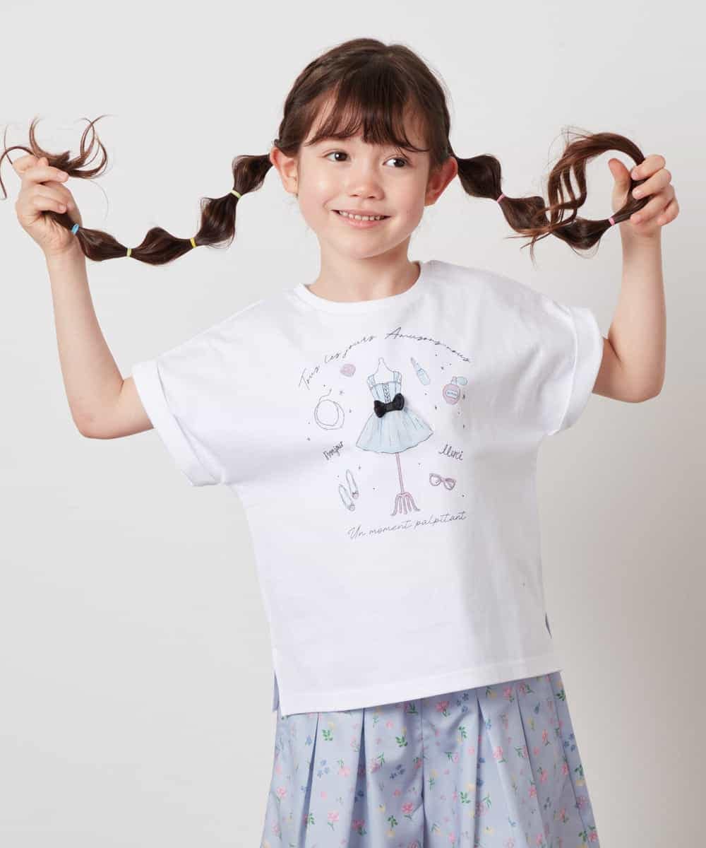 KJKHV20024 a.v.v KIDS(アー・ヴェ・ヴェ) [100-130]【接触冷感】アソートアートモチーフＴシャツ ホワイト