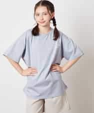 KJKHV22029 a.v.v KIDS(アー・ヴェ・ヴェ) [120-130]スプレーアート風オーバーＴシャツ ライトブルー
