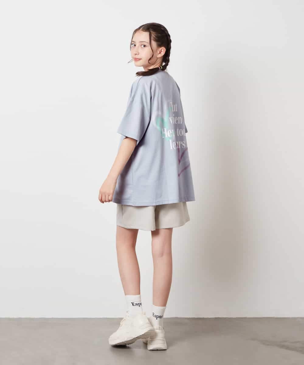 KJKHV22029 a.v.v KIDS(アー・ヴェ・ヴェ) [120-130]スプレーアート風オーバーＴシャツ ブラック