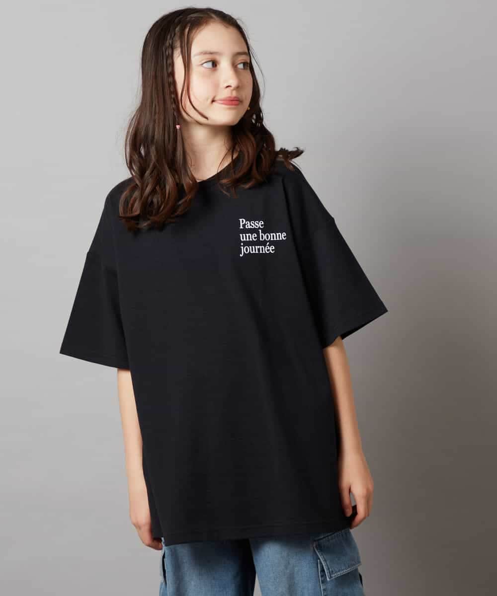 KJKHV22029 a.v.v KIDS(アー・ヴェ・ヴェ) [120-130]スプレーアート風オーバーＴシャツ ブラック