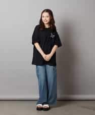 KJKHV22029 a.v.v KIDS(アー・ヴェ・ヴェ) [120-130]スプレーアート風オーバーＴシャツ ブラック