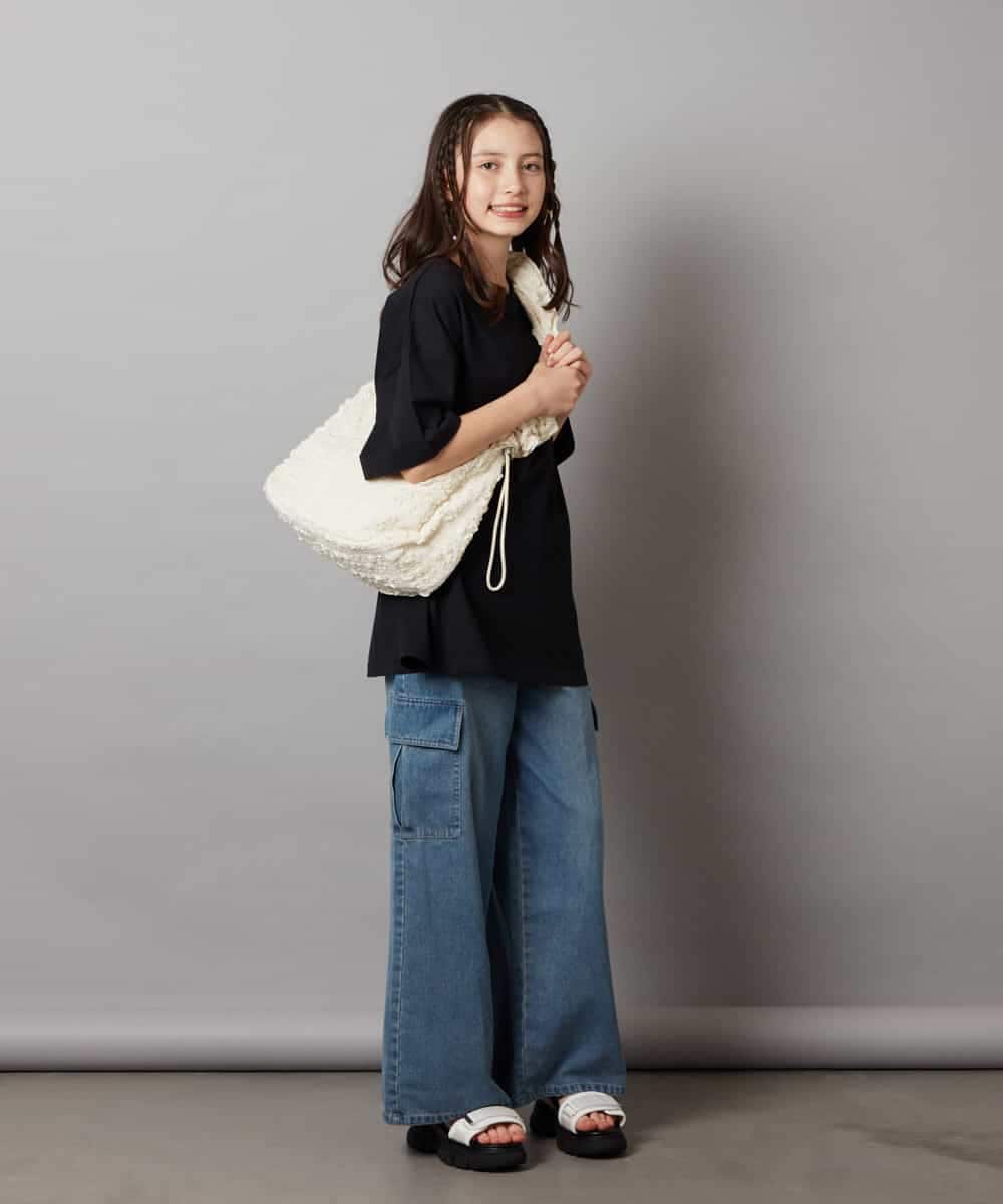 KJKHV22029 a.v.v KIDS(アー・ヴェ・ヴェ) [120-130]スプレーアート風オーバーＴシャツ ブラック