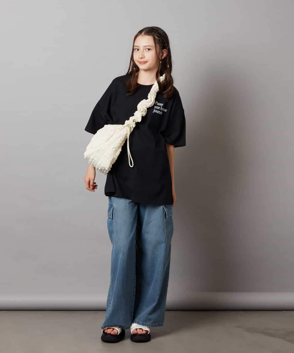KJKHV22029 a.v.v KIDS(アー・ヴェ・ヴェ) [120-130]スプレーアート風オーバーＴシャツ ブラック