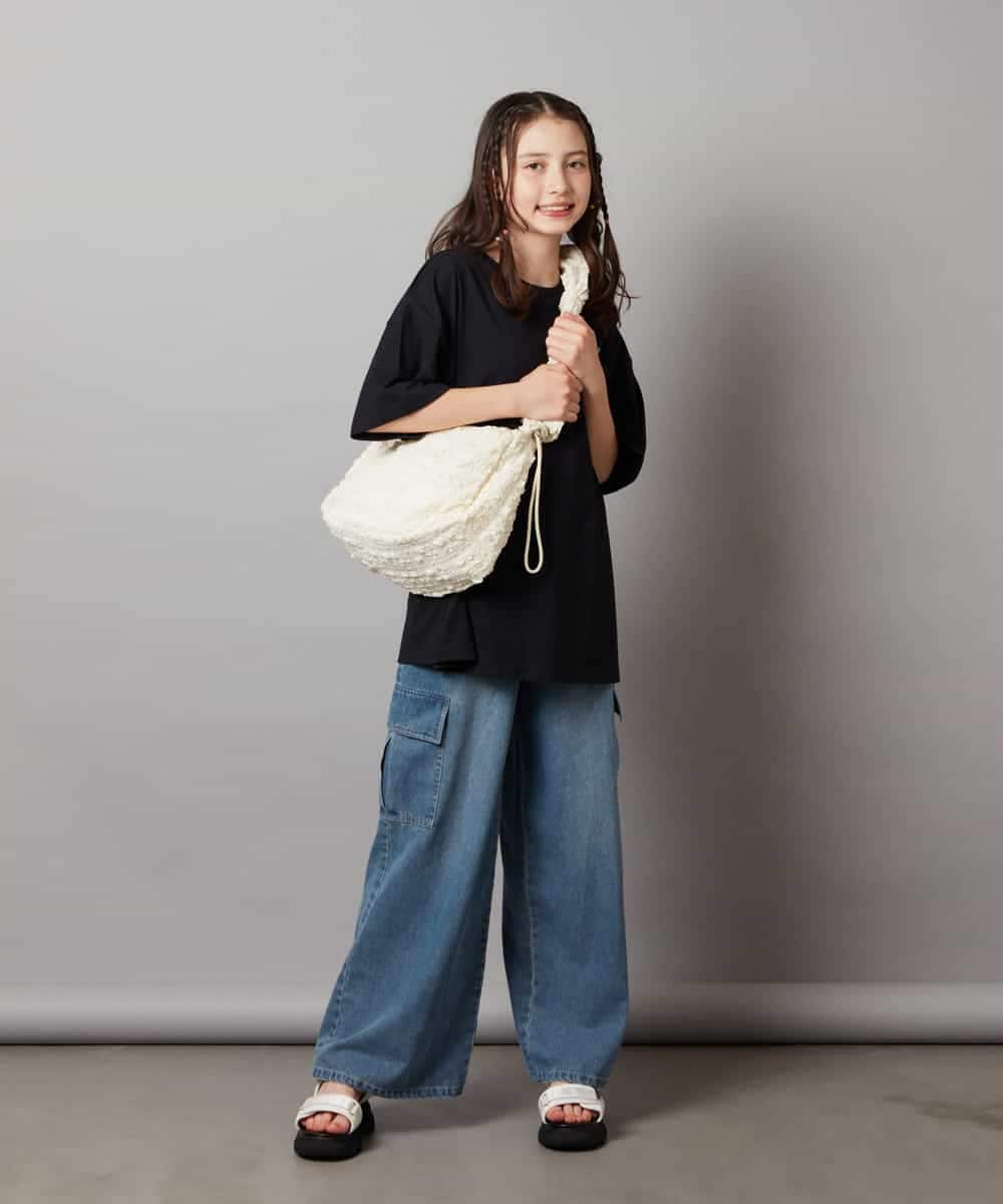 KJKHV22029 a.v.v KIDS(アー・ヴェ・ヴェ) [120-130]スプレーアート風オーバーＴシャツ ブラック