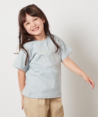 KJKHV25016 a.v.v KIDS [100-130]【接触冷感】ロゴ刺繍ゆるTシャツ