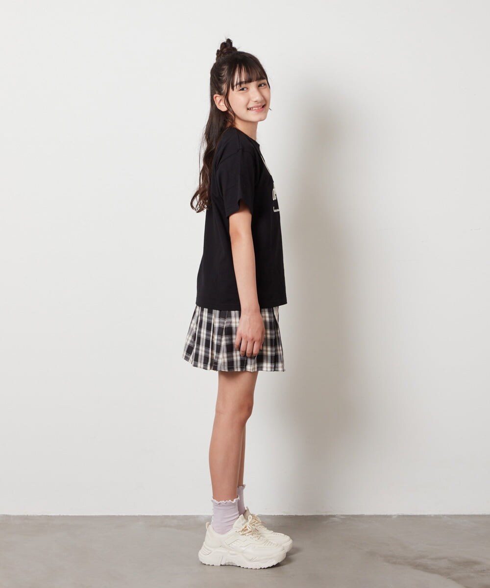 KJKHV25016 a.v.v KIDS(アー・ヴェ・ヴェ) 【接触冷感/ジメジメ対策】[100-130]ロゴ刺繍ゆるTシャツ グリーン