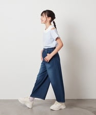 KJKHV27019 a.v.v KIDS(アー・ヴェ・ヴェ) [100-130]【接触冷感】レイヤード風オフショルTシャツ ブラック