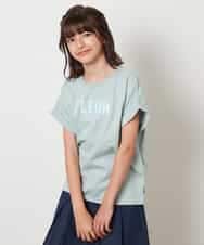 KJKHV30024 a.v.v KIDS(アー・ヴェ・ヴェ) [100-130]オーロラスパンコールロゴTシャツ ブラック
