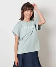 KJKHV30024 a.v.v KIDS(アー・ヴェ・ヴェ) [100-130]オーロラスパンコールロゴTシャツ ブラック