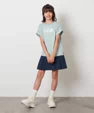 KJKHV30024 a.v.v KIDS(アー・ヴェ・ヴェ) [100-130]オーロラスパンコールロゴTシャツ ブラック