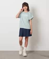 KJKHV30024 a.v.v KIDS(アー・ヴェ・ヴェ) [100-130]オーロラスパンコールロゴTシャツ ブラック
