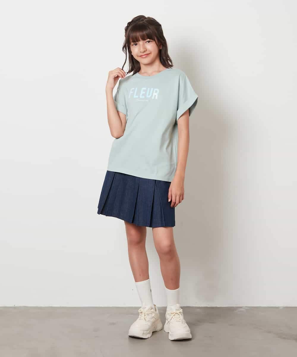 KJKHV30024 a.v.v KIDS(アー・ヴェ・ヴェ) [100-130]オーロラスパンコールロゴTシャツ ブラック