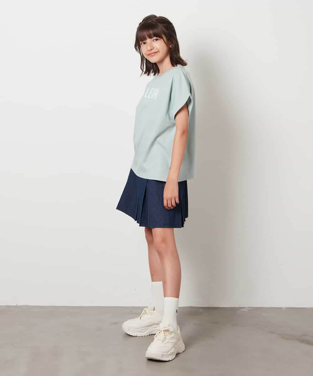 KJKHV30024 a.v.v KIDS(アー・ヴェ・ヴェ) [100-130]オーロラスパンコールロゴTシャツ ブラック