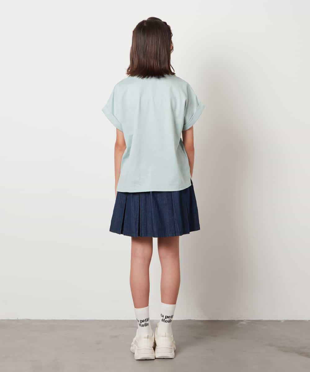 KJKHV30024 a.v.v KIDS(アー・ヴェ・ヴェ) [100-130]オーロラスパンコールロゴTシャツ ブラック