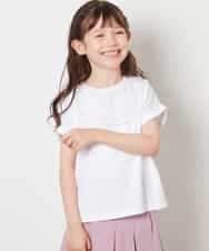 KJKHV30024 a.v.v KIDS(アー・ヴェ・ヴェ) [100-130]オーロラスパンコールロゴTシャツ ブラック