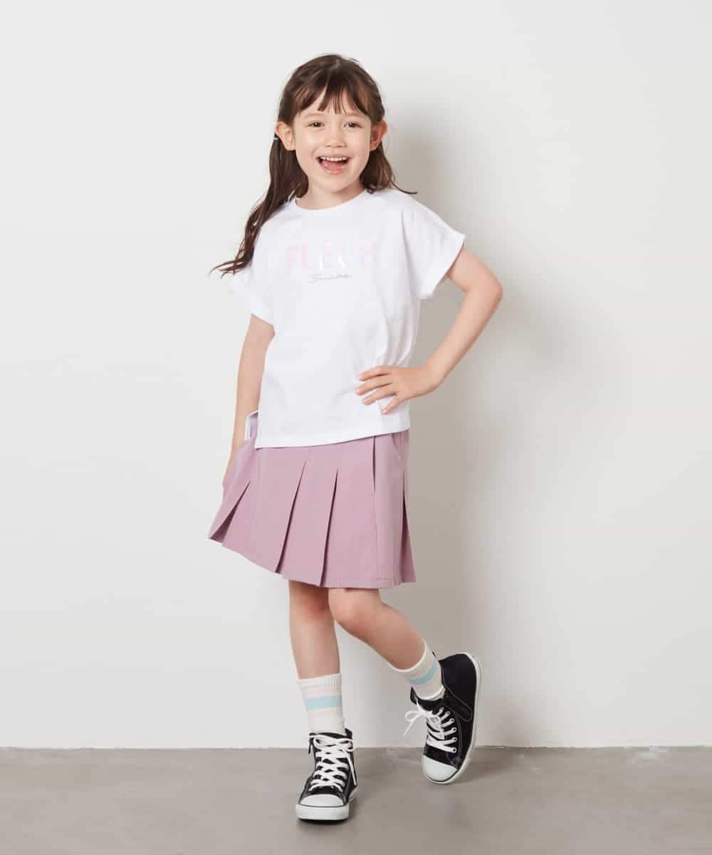 KJKHV30024 a.v.v KIDS(アー・ヴェ・ヴェ) [100-130]オーロラスパンコールロゴTシャツ ブラック