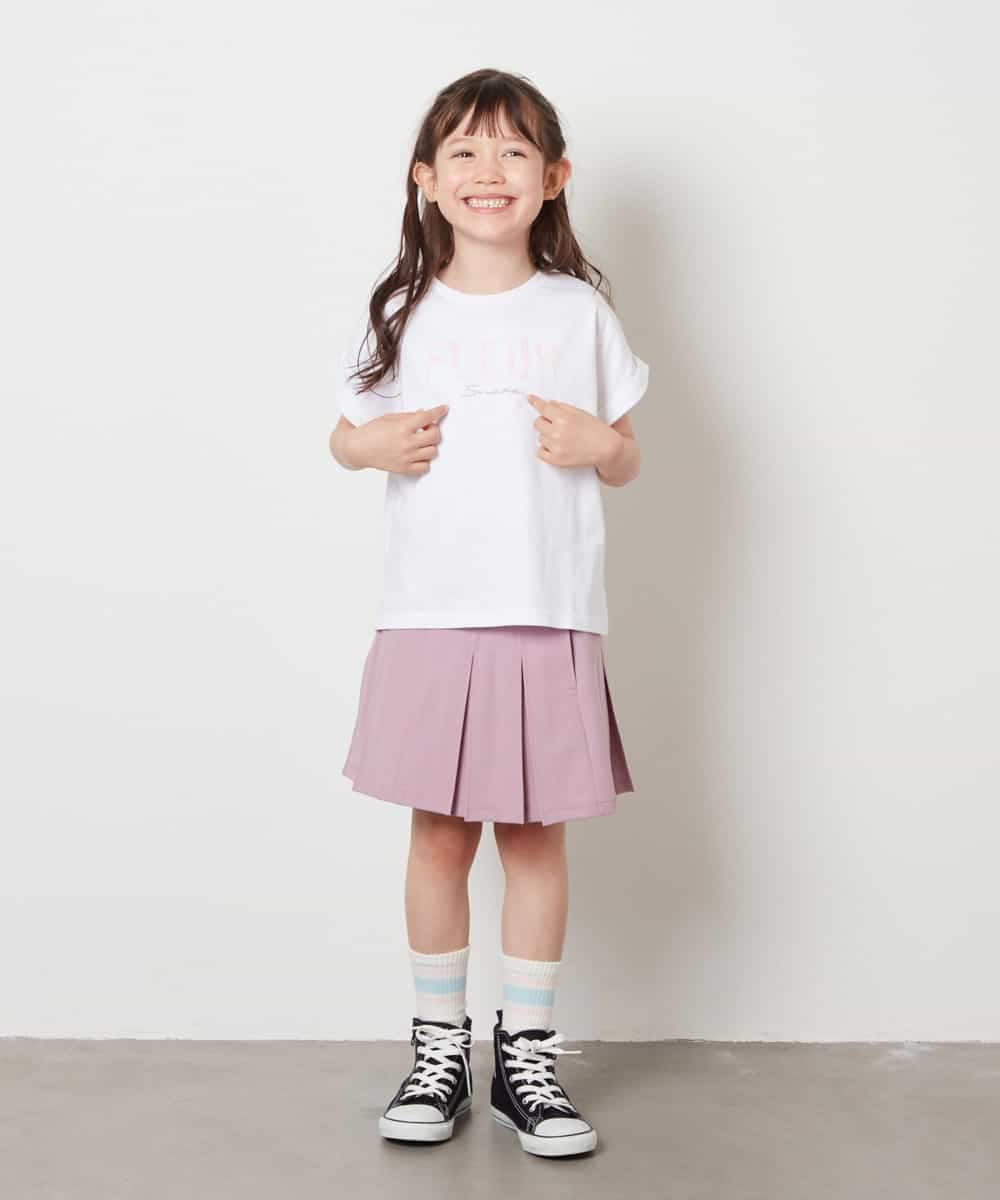 KJKHV30024 a.v.v KIDS(アー・ヴェ・ヴェ) [100-130]オーロラスパンコールロゴTシャツ ブラック