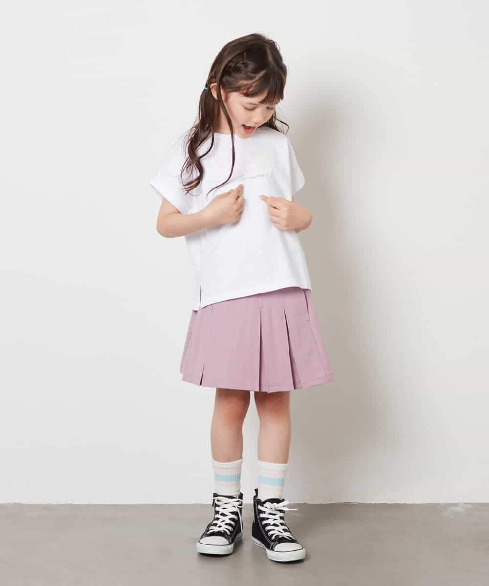 KJKHV30024 a.v.v KIDS(アー・ヴェ・ヴェ) [100-130]オーロラスパンコールロゴTシャツ ブラック