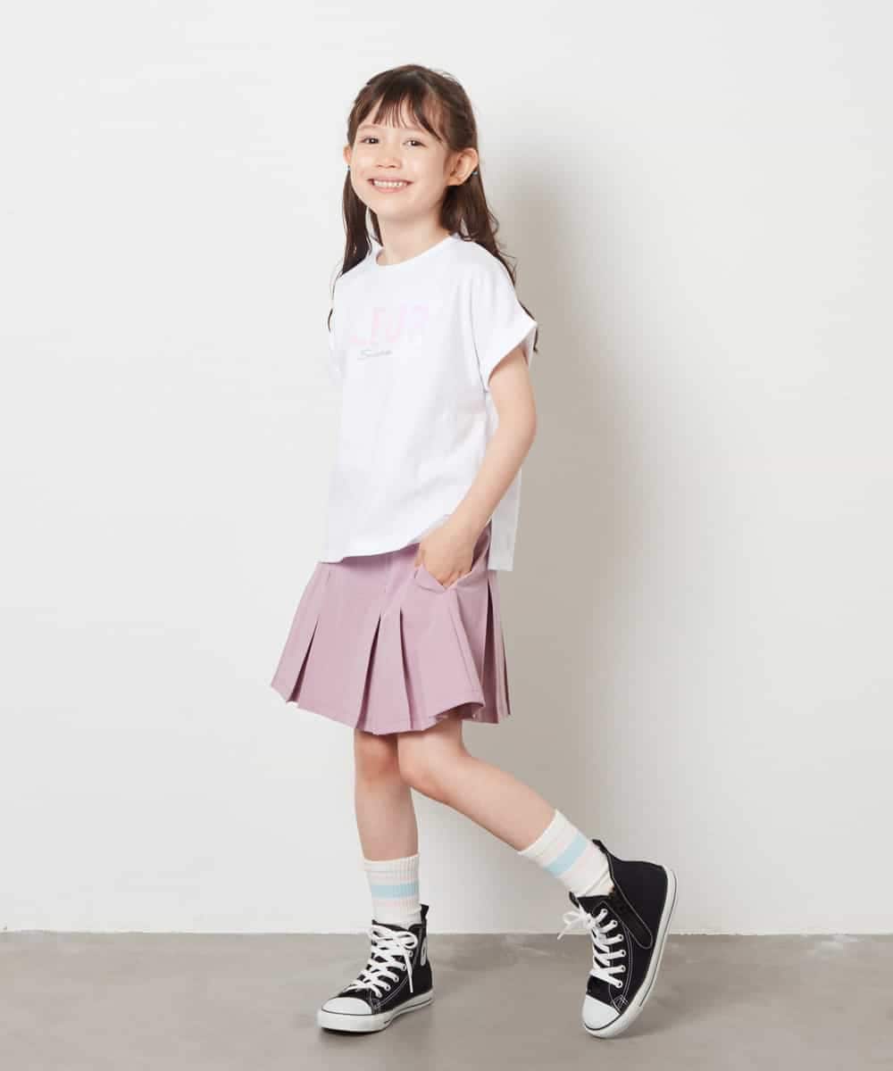 KJKHV30024 a.v.v KIDS(アー・ヴェ・ヴェ) [100-130]オーロラスパンコールロゴTシャツ ブラック