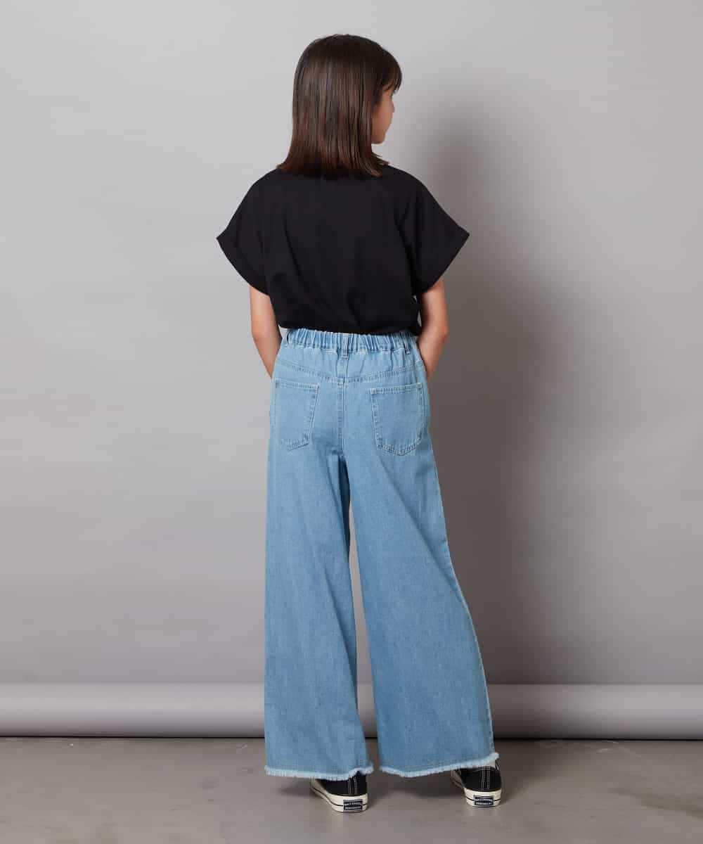 KJKHV30024 a.v.v KIDS(アー・ヴェ・ヴェ) [100-130]オーロラスパンコールロゴTシャツ ブラック
