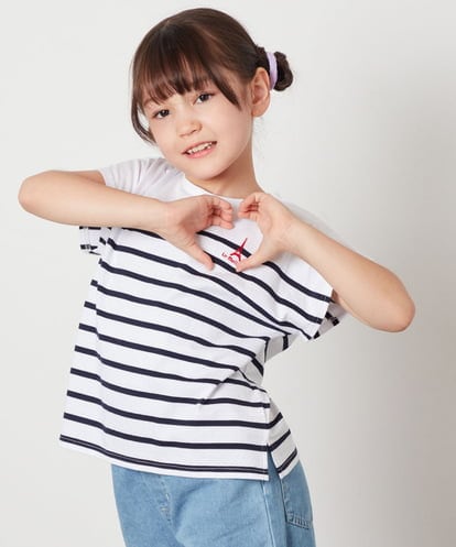 KJKHV71024 a.v.v KIDS 【接触冷感/綿100％】[110-130]ボーダーTシャツ