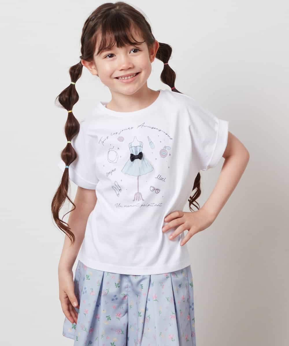 KJKHW20029 a.v.v KIDS(アー・ヴェ・ヴェ) [140-150]【接触冷感】アソートアートモチーフＴシャツ ホワイト