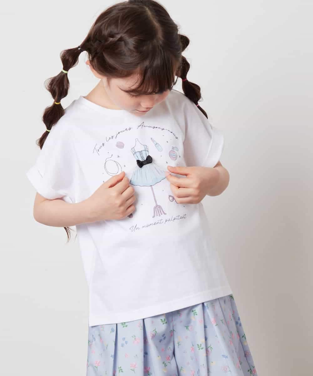 KJKHW20029 a.v.v KIDS(アー・ヴェ・ヴェ) [140-150]【接触冷感】アソートアートモチーフＴシャツ ホワイト