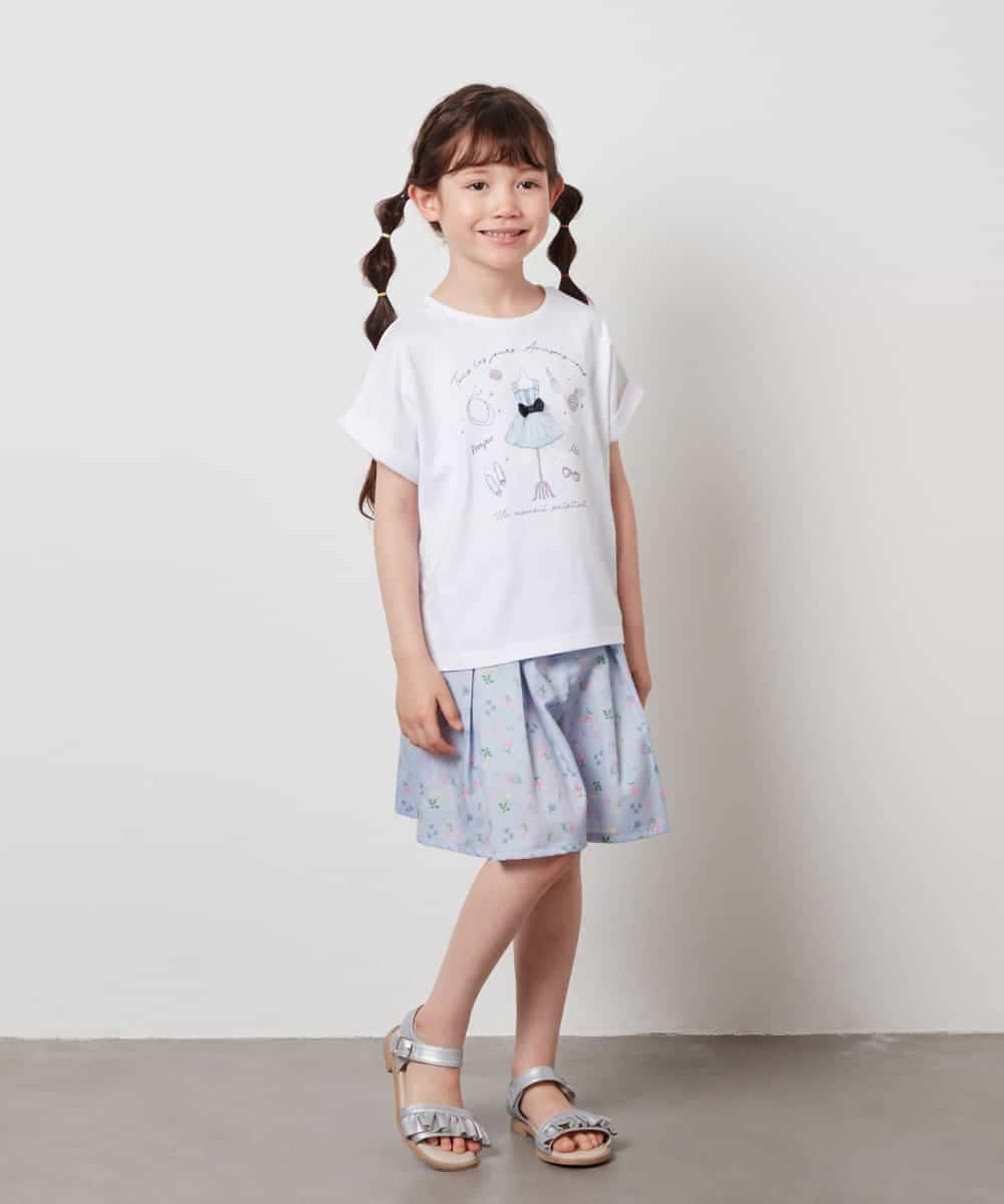 KJKHW20029 a.v.v KIDS(アー・ヴェ・ヴェ) [140-150]【接触冷感】アソートアートモチーフＴシャツ ホワイト