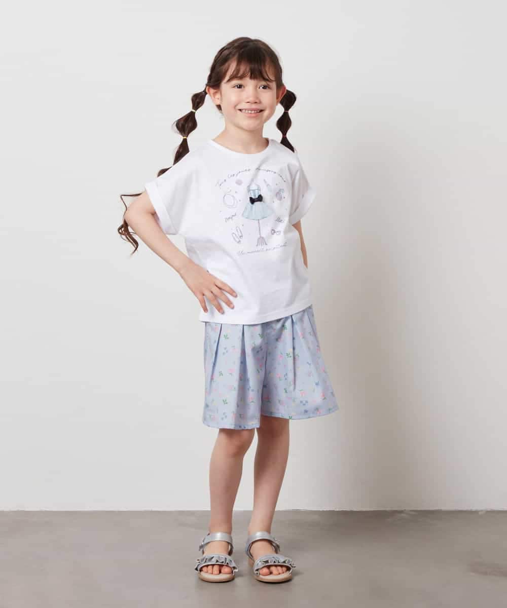 KJKHW20029 a.v.v KIDS(アー・ヴェ・ヴェ) [140-150]【接触冷感】アソートアートモチーフＴシャツ ホワイト