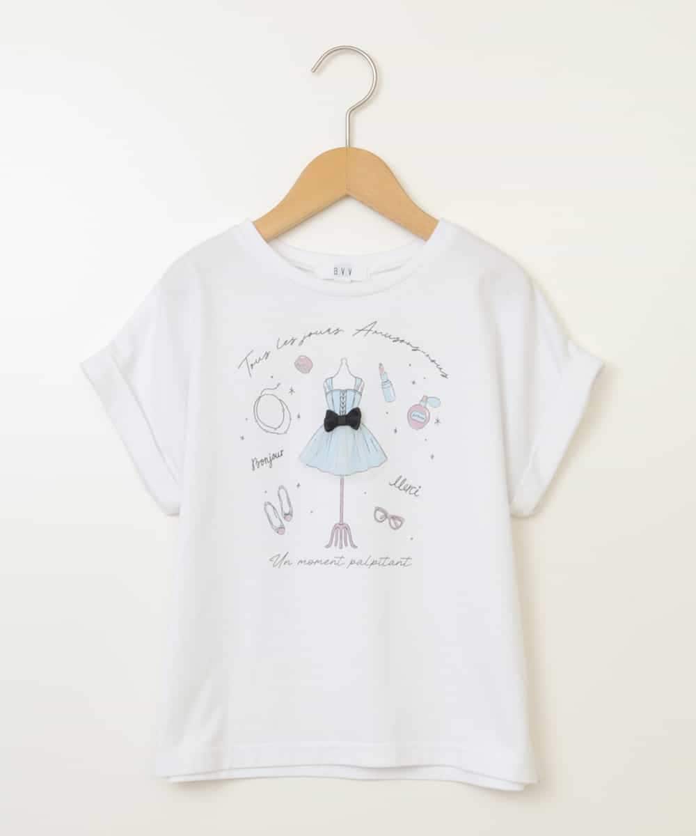 KJKHW20029 a.v.v KIDS(アー・ヴェ・ヴェ) [140-150]【接触冷感】アソートアートモチーフＴシャツ ホワイト