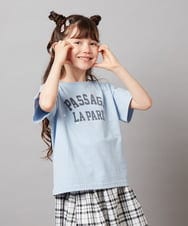 KJKHW21024 a.v.v KIDS(アー・ヴェ・ヴェ) [140-150]【接触冷感】ハート刺繍＆ロゴプリントゆるTシャツ ライトブルー