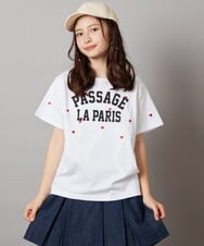 KJKHW21024 a.v.v KIDS(アー・ヴェ・ヴェ) [140-150]【接触冷感】ハート刺繍＆ロゴプリントゆるTシャツ ホワイト
