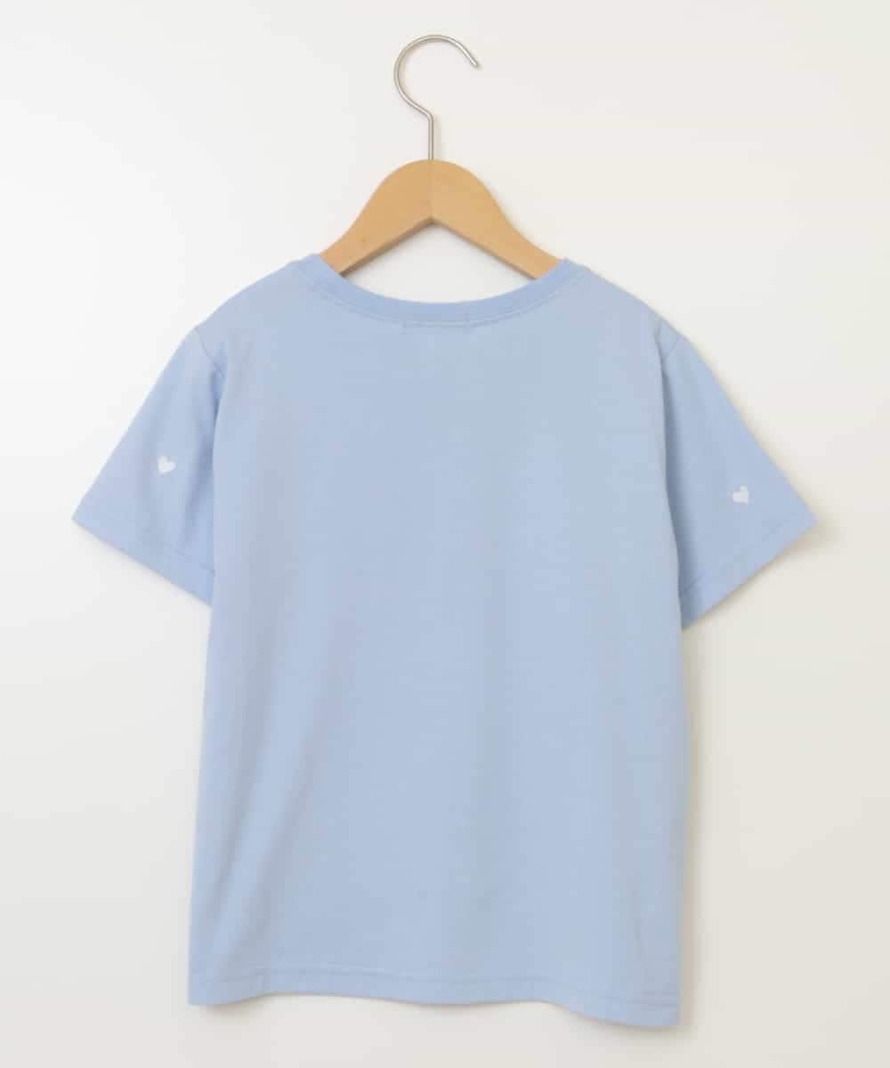 KJKHW21024 a.v.v KIDS(アー・ヴェ・ヴェ) [140-150]【接触冷感】ハート刺繍＆ロゴプリントゆるTシャツ ライトブルー