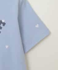 KJKHW21024 a.v.v KIDS(アー・ヴェ・ヴェ) [140-150]【接触冷感】ハート刺繍＆ロゴプリントゆるTシャツ ライトブルー
