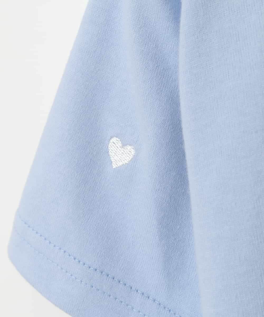 KJKHW21024 a.v.v KIDS(アー・ヴェ・ヴェ) [140-150]【接触冷感】ハート刺繍＆ロゴプリントゆるTシャツ ライトブルー