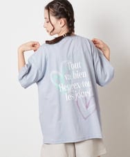 KJKHW22024 a.v.v KIDS(アー・ヴェ・ヴェ) 【ジュニア】[140-150]スプレーアート風オーバーＴシャツ ライトブルー