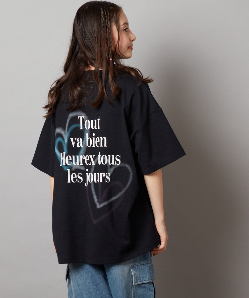 KJKHW22024 a.v.v KIDS(アー・ヴェ・ヴェ) 【ジュニア】[140-150]スプレーアート風オーバーＴシャツ ライトブルー
