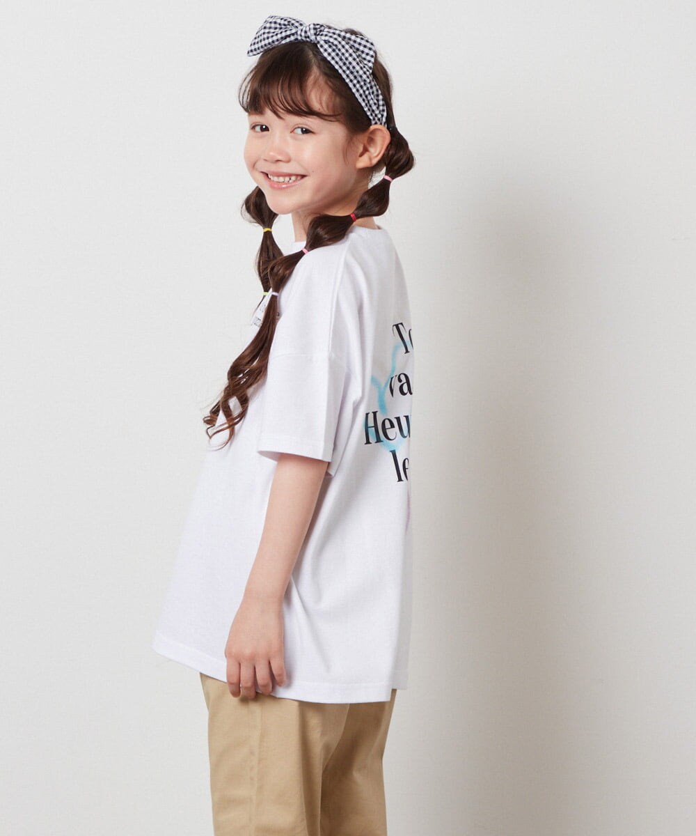 KJKHW22024 a.v.v KIDS(アー・ヴェ・ヴェ) 【ジュニア】[140-150]スプレーアート風オーバーＴシャツ ライトブルー