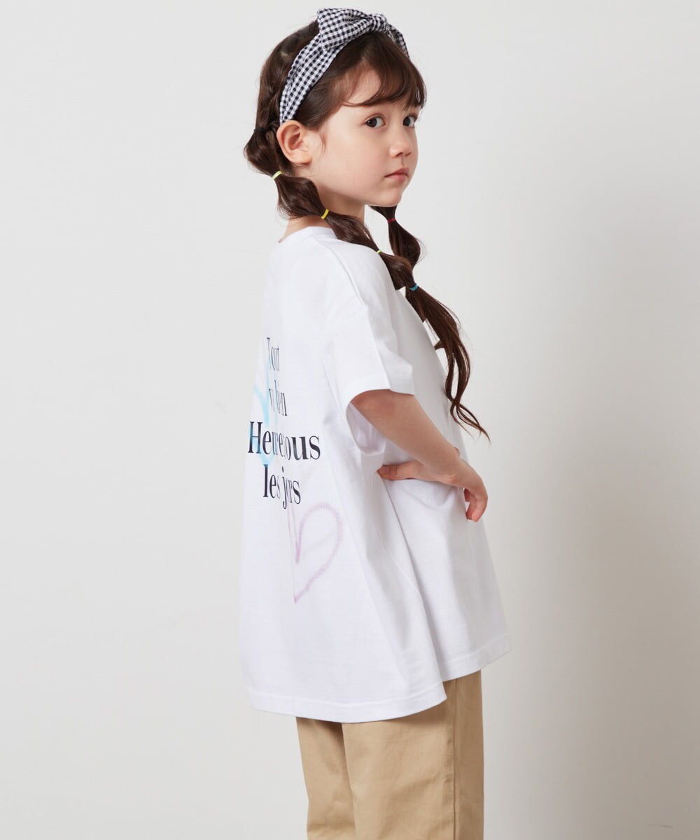 KJKHW22024 a.v.v KIDS(アー・ヴェ・ヴェ) 【ジュニア】[140-150]スプレーアート風オーバーＴシャツ ライトブルー