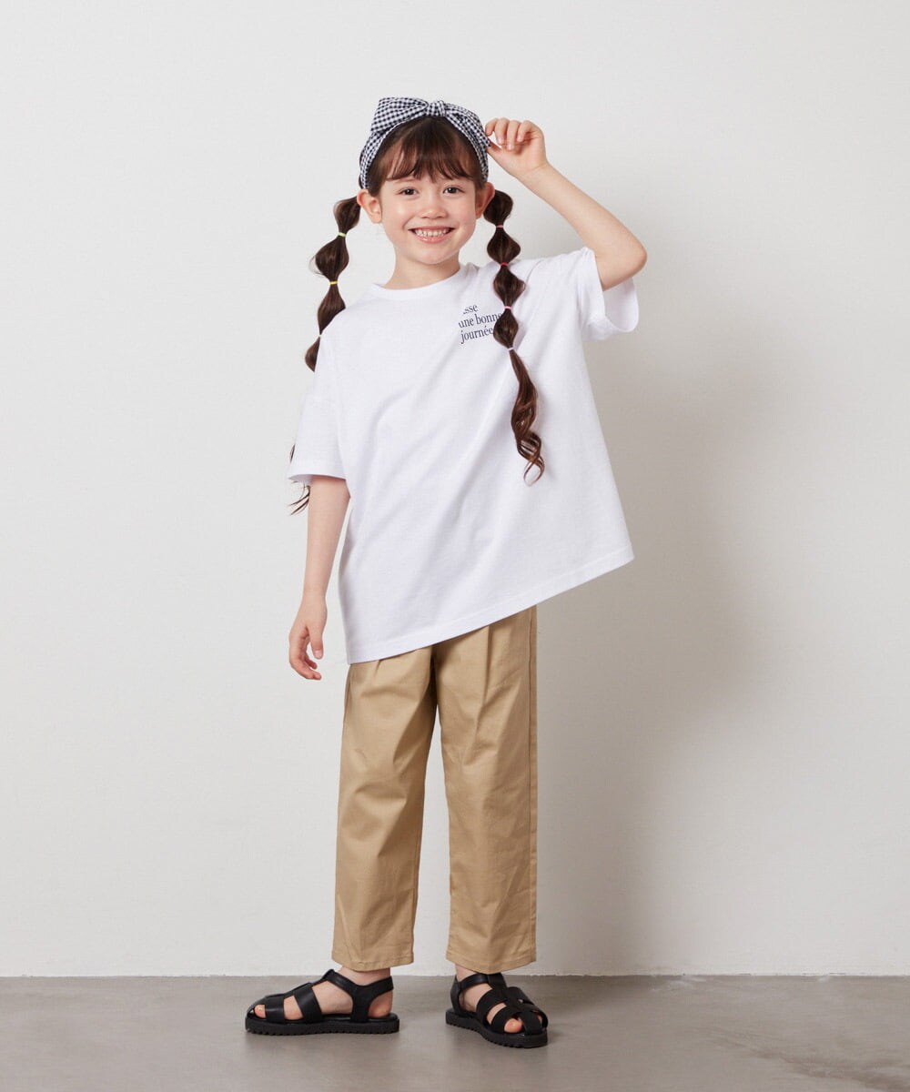 KJKHW22024 a.v.v KIDS(アー・ヴェ・ヴェ) 【ジュニア】[140-150]スプレーアート風オーバーＴシャツ ライトブルー
