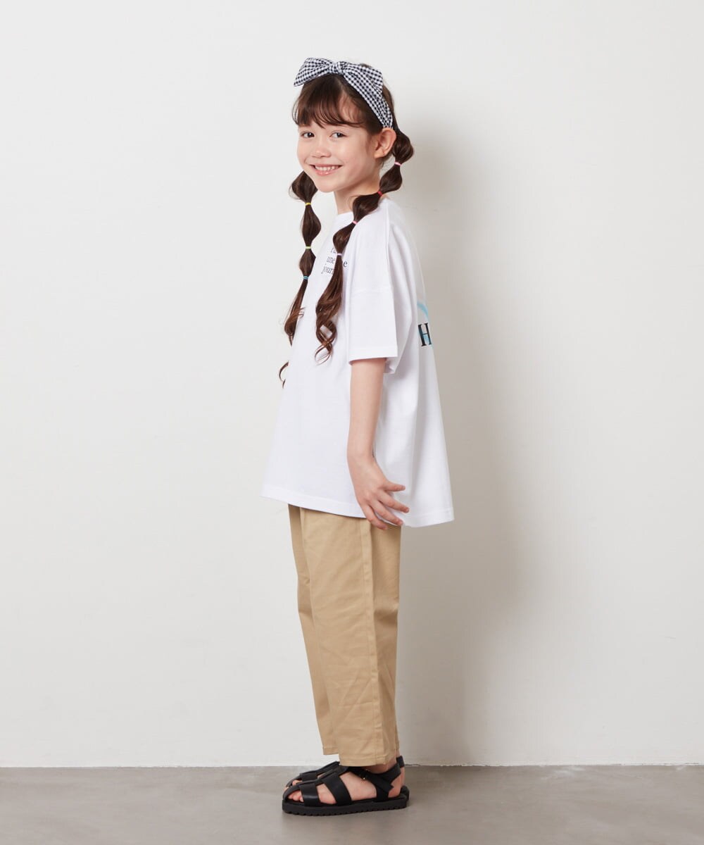 KJKHW22024 a.v.v KIDS(アー・ヴェ・ヴェ) 【ジュニア】[140-150]スプレーアート風オーバーＴシャツ ライトブルー